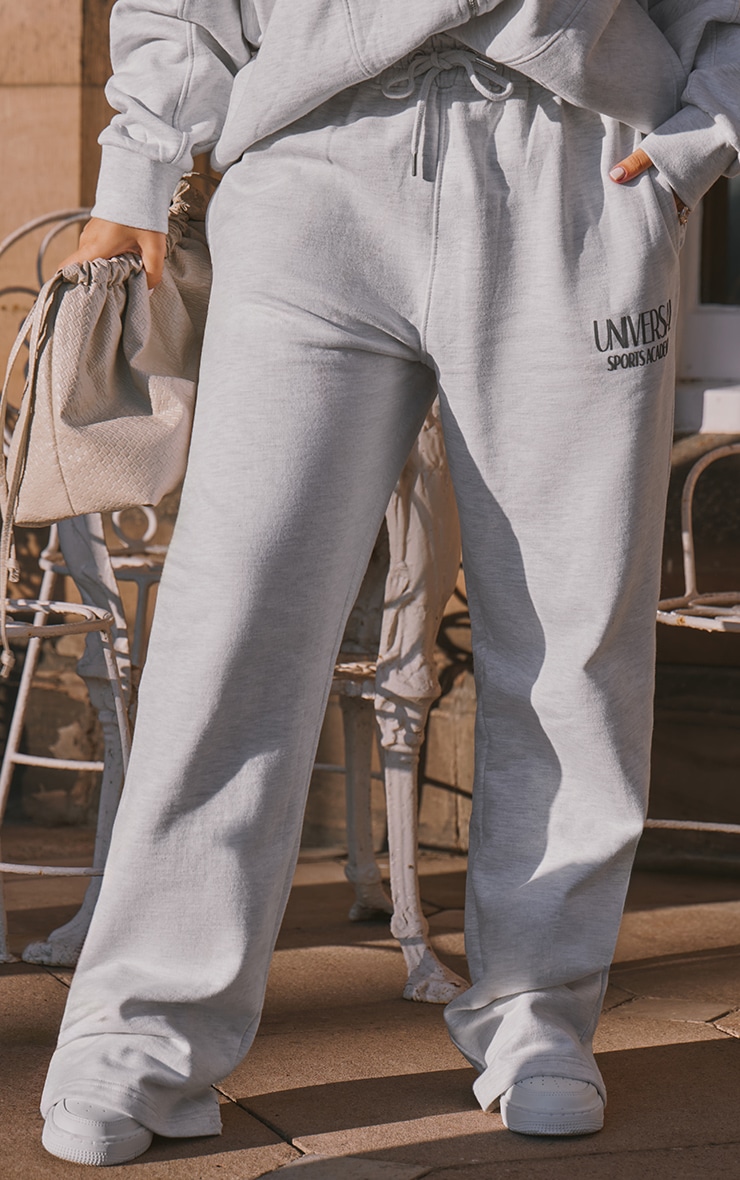 Ash Grey Premium Tonal Print Straight Leg Joggers image 2