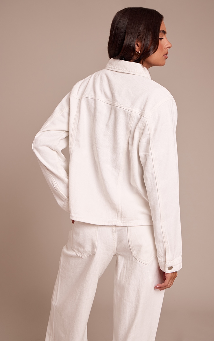 White Oversized Denim Shirt image 2