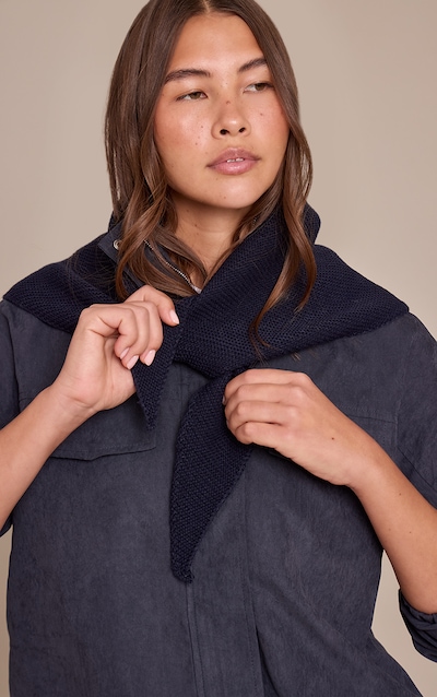 Navy Brushed Knit Shawl
