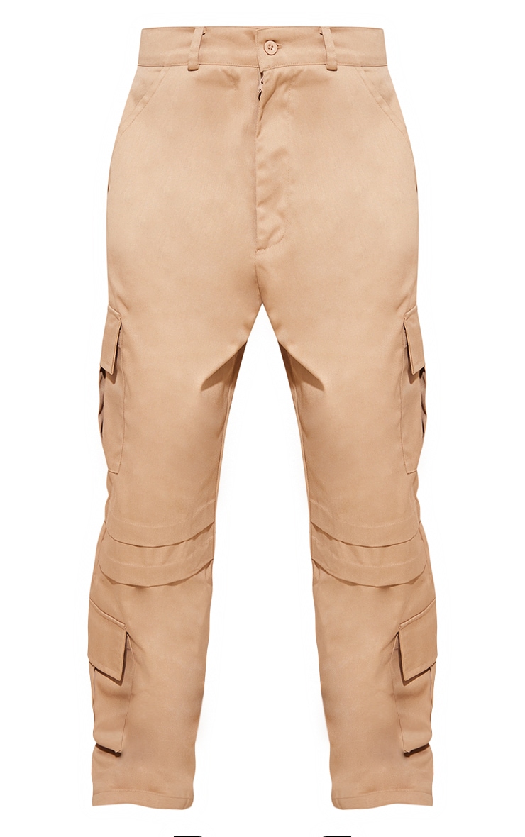 Petite Pantalon cargo large gris pierre à détail poches image 5