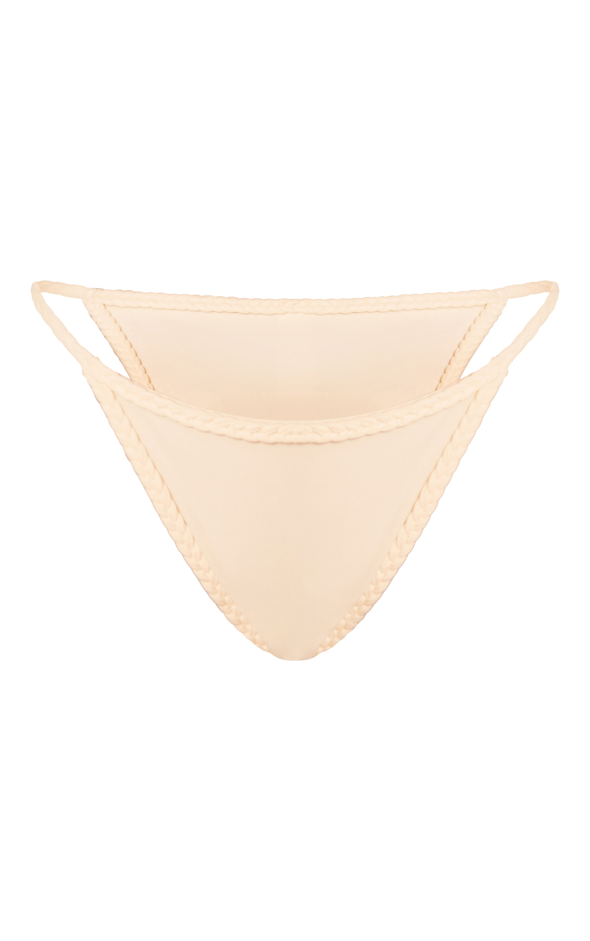 Cream Plait Binding Tanga Bikini Bottoms image 5