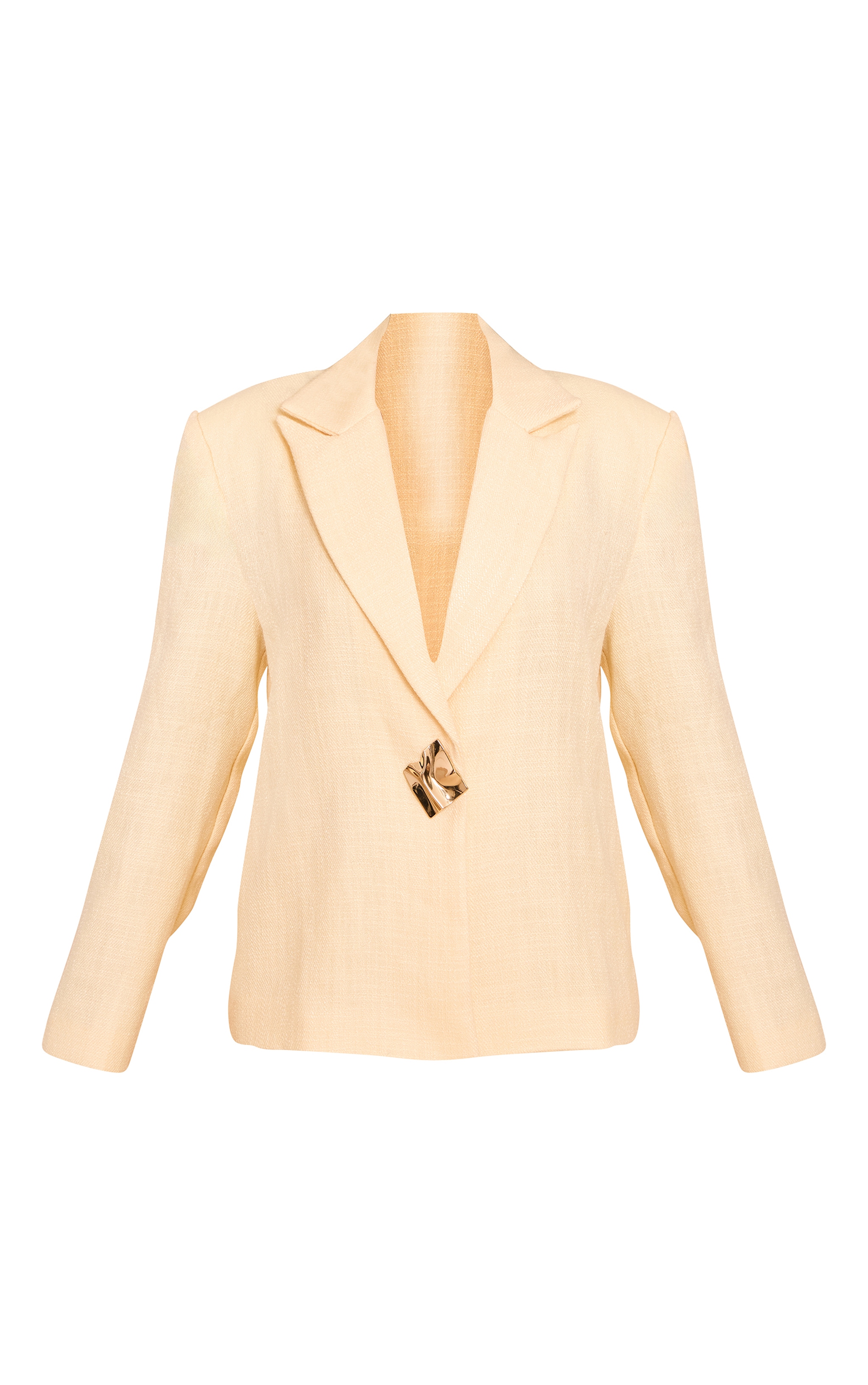 Petite Blazer texturé crème au beurre à empiècement image 5