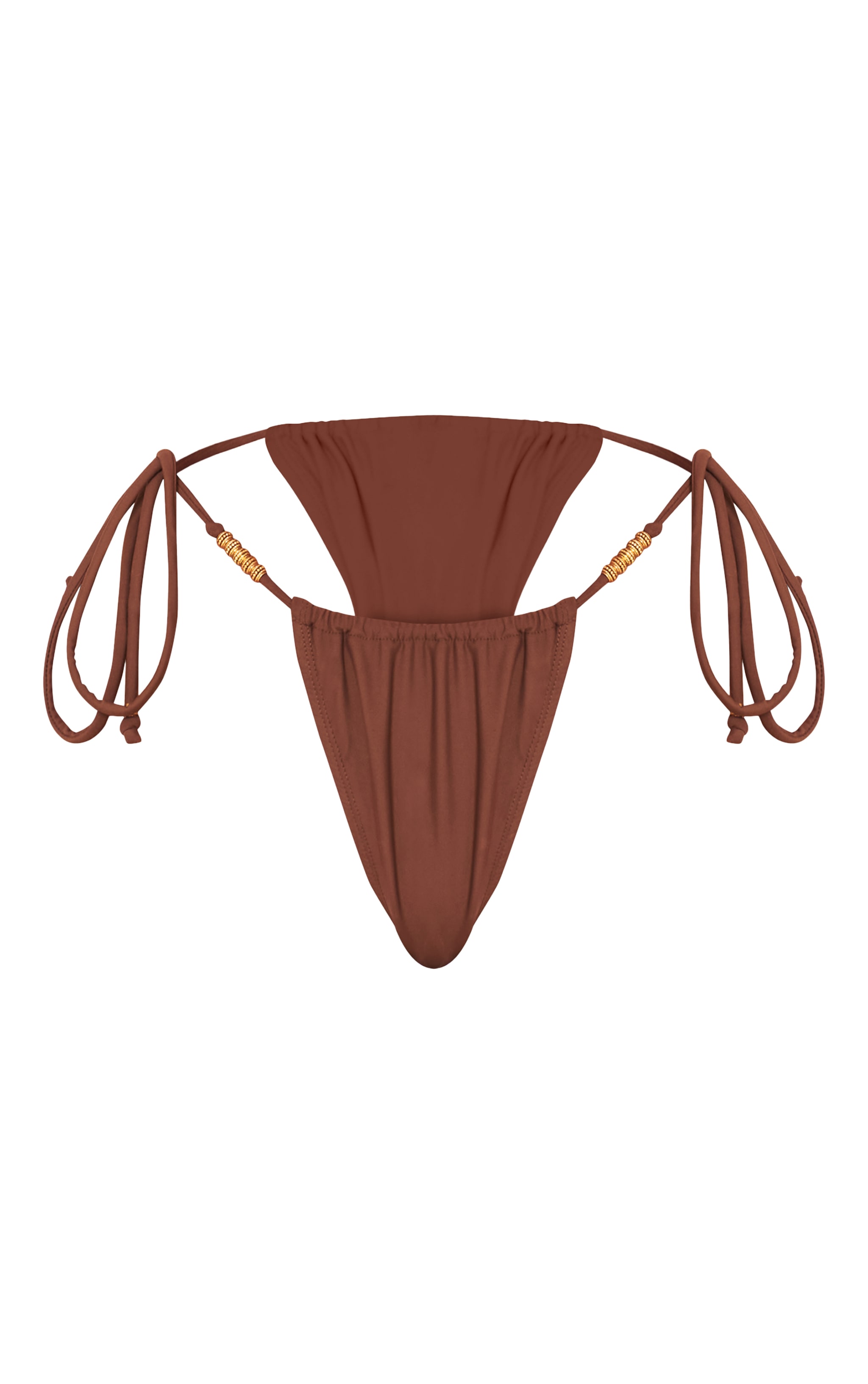 Shape Chocolate Gold Beaded Tanga Bikini Bottom image 5