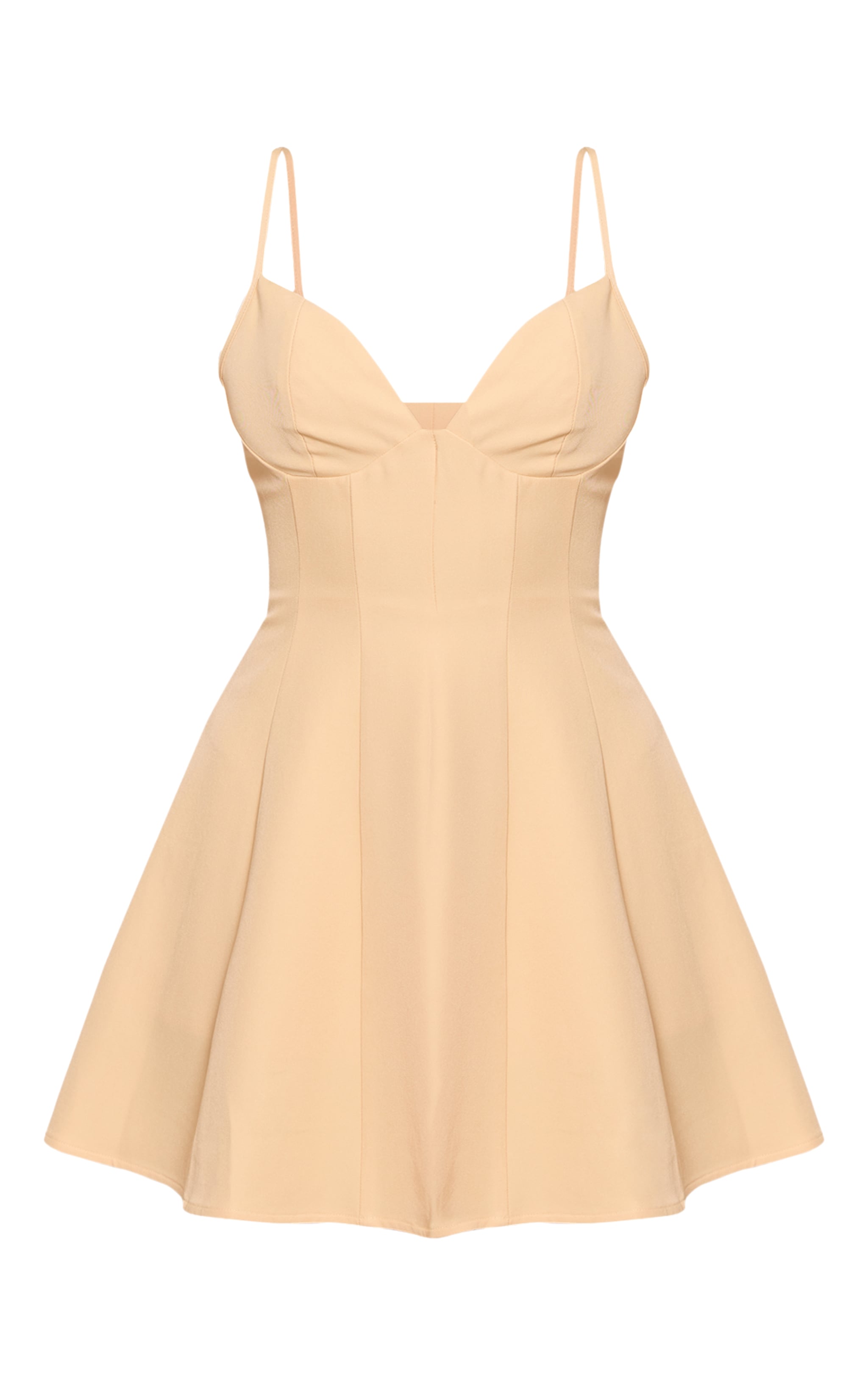 Cream Woven Pleated Shift Mini Dress image 5