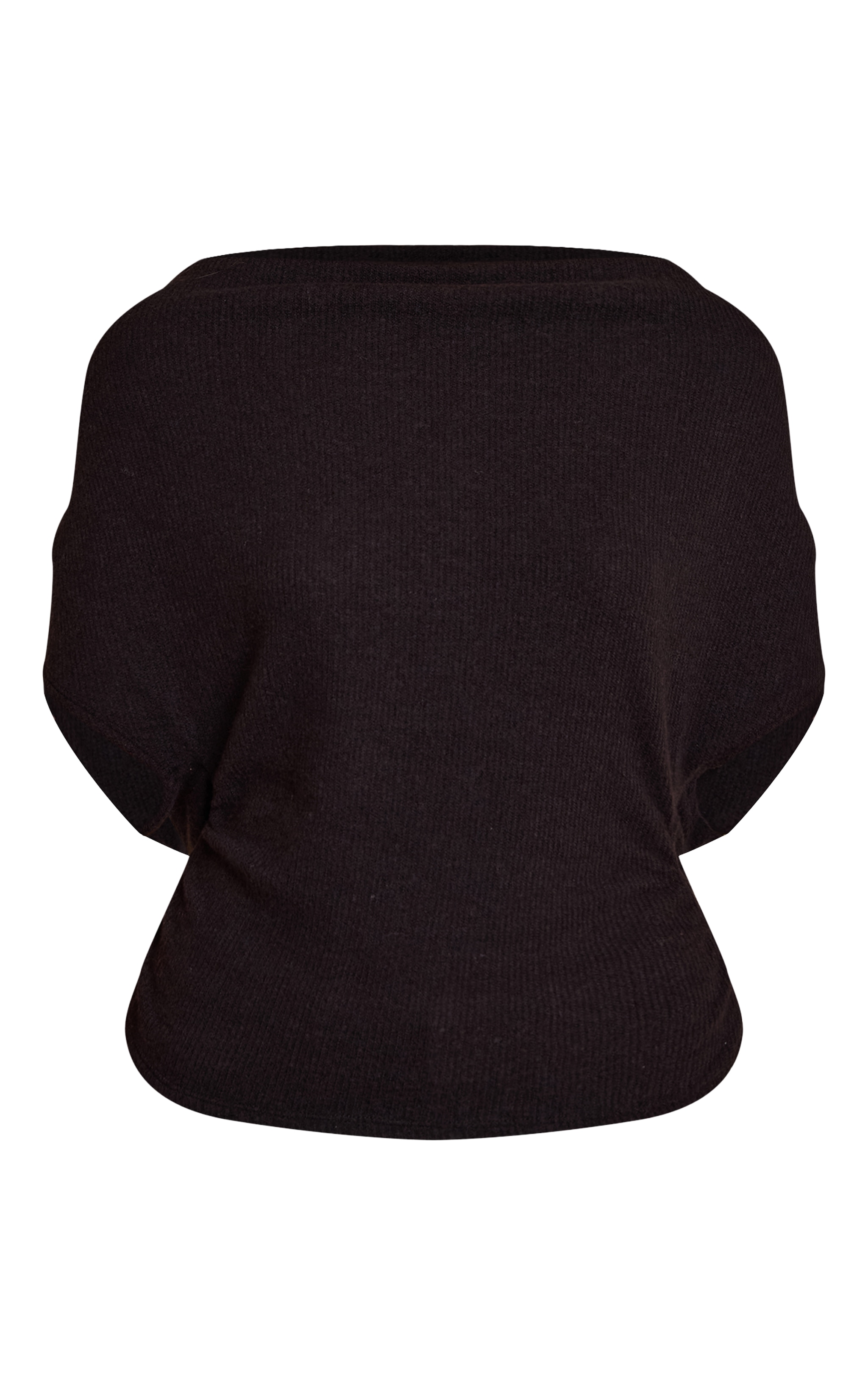 Black Wool Look Slouchy Tie Back Top image 5