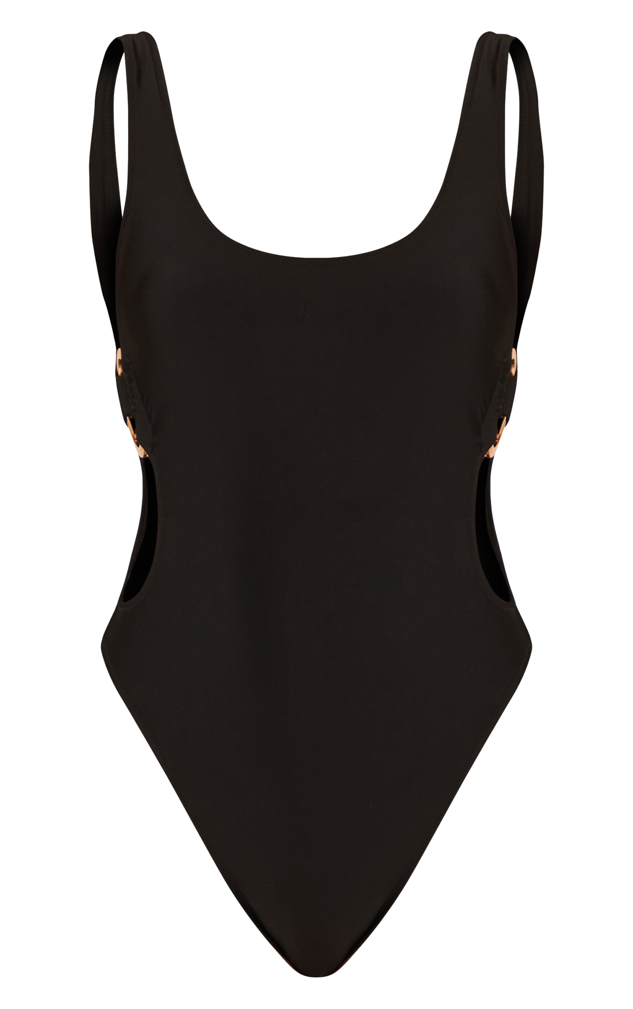 Black O Ring Cut Out Scoop Swimsuit image 6