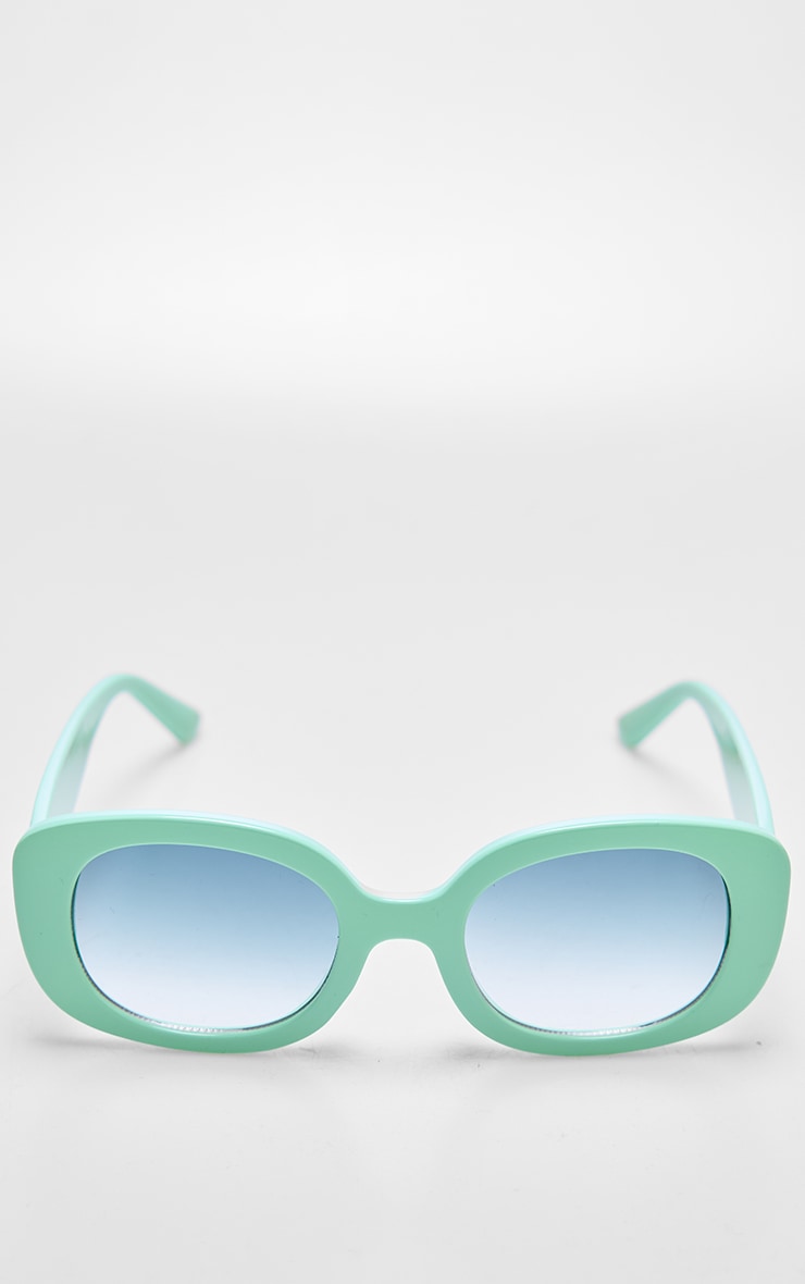 Lime Chunky Frame Round Sunglasses image 2