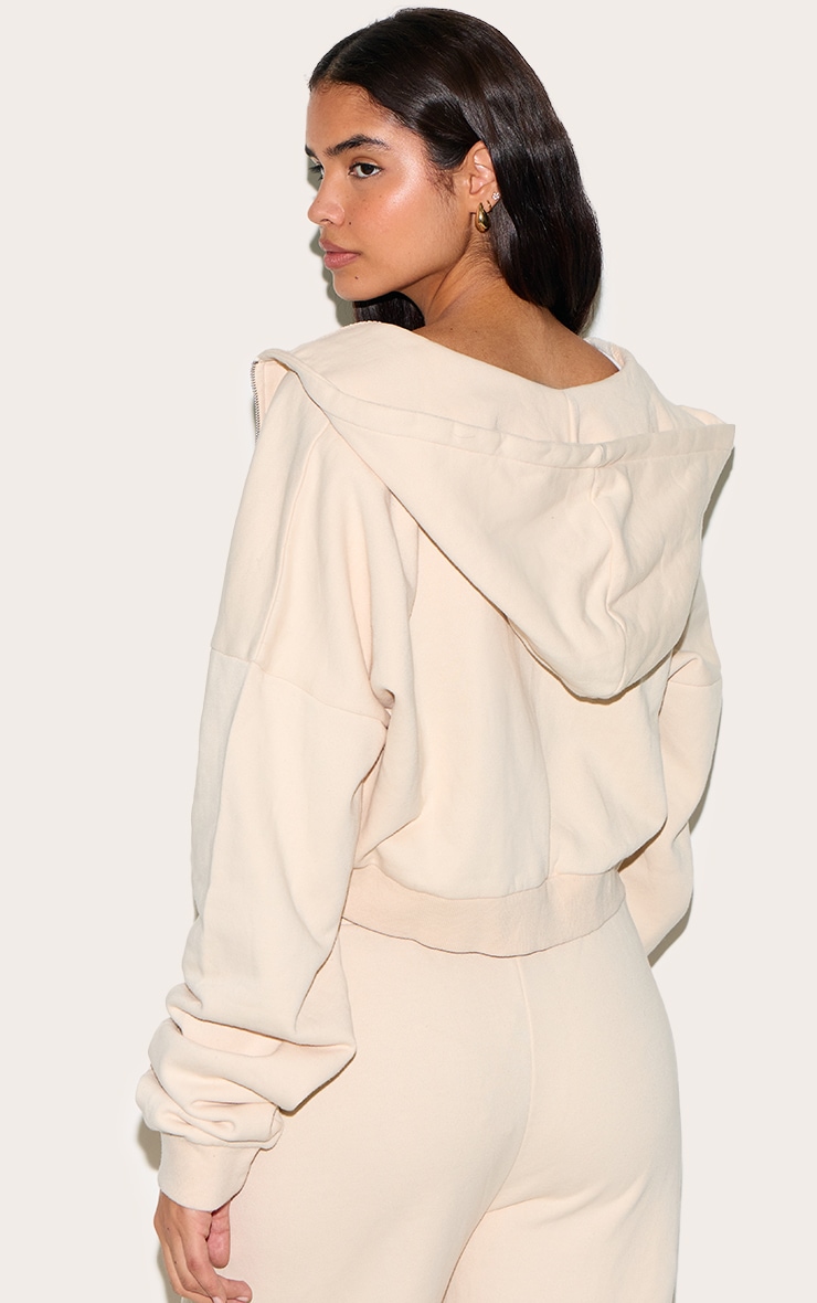 Tall Stone Crop Boxy Zip Through Hoodie image 2