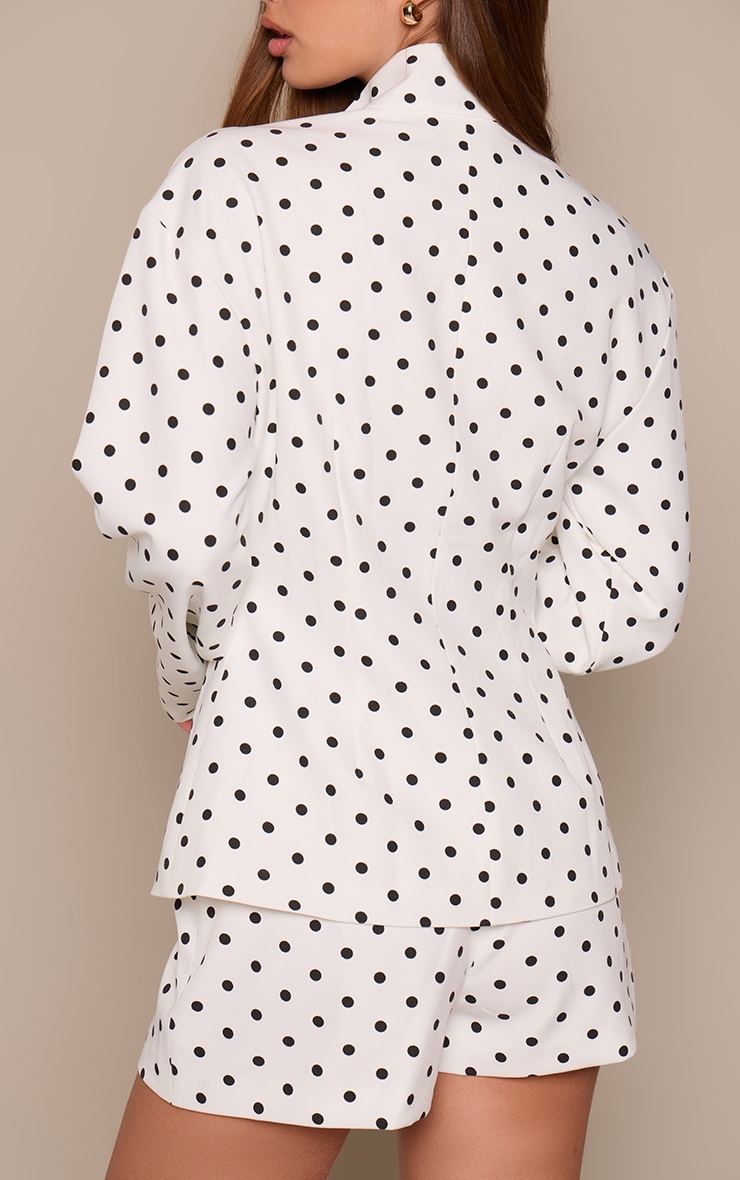 White Polka Dot Short image 3
