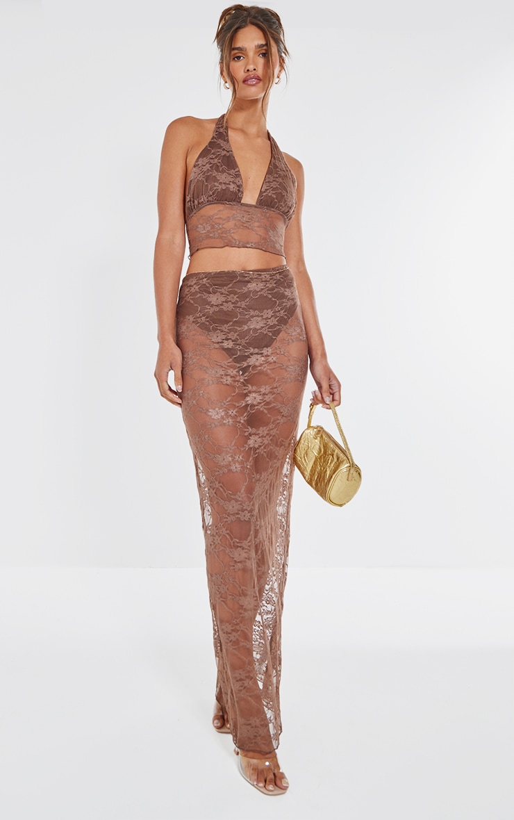 Brown Lace Lined Bralet image 3