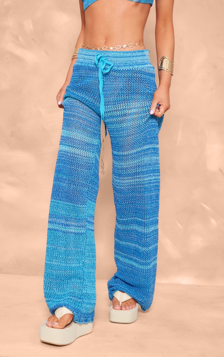 Blue Marl Crochet Beach Pants image 2