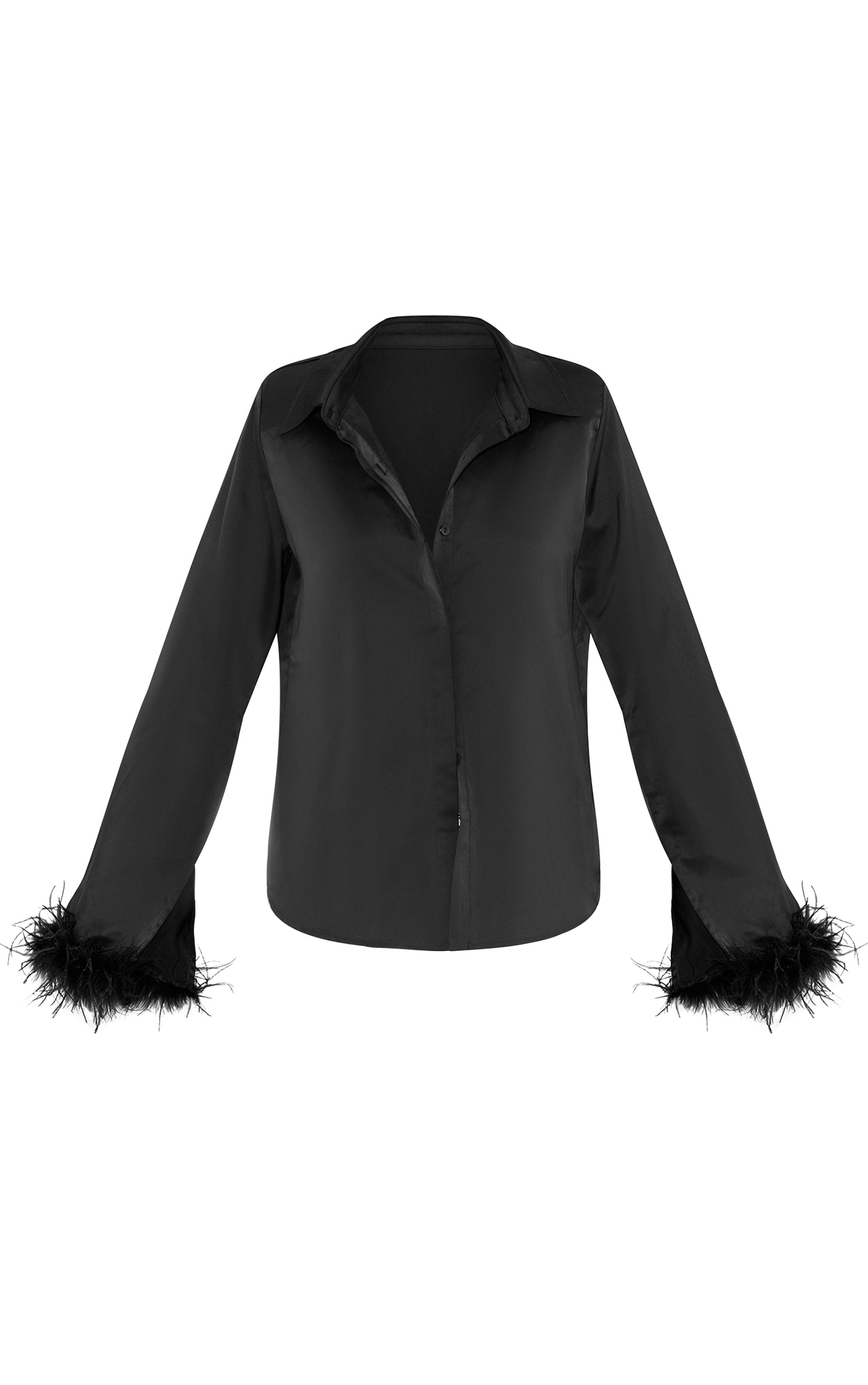 Black Feather Trim Shirt image 5