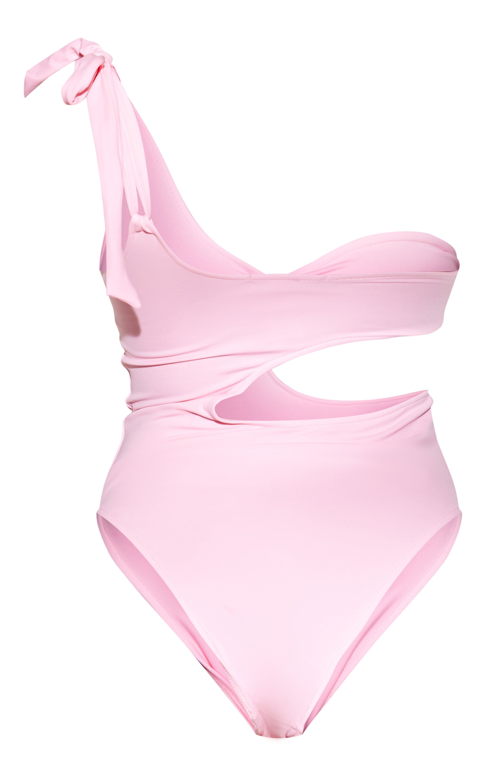 Maillot de bain rose asymétrique à découpe image 6