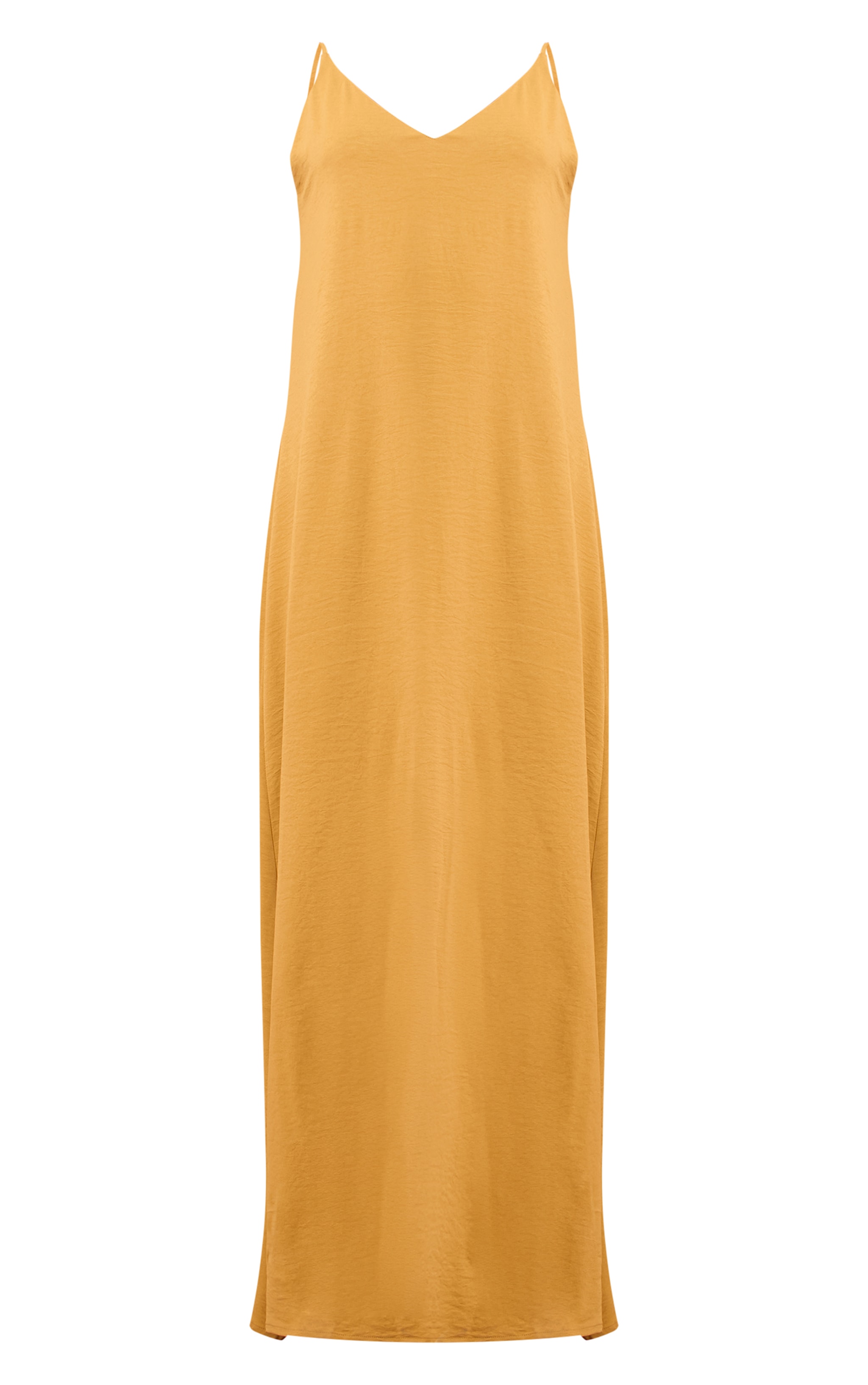 Deep Mustard Floaty Woven Low Back Maxi Dress image 5