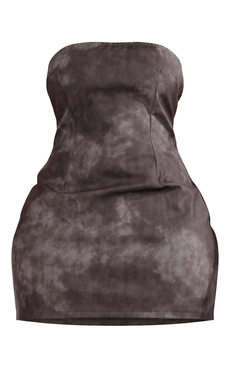 Shape Charcoal Washed Faux Leather Bodycon Dress image 1