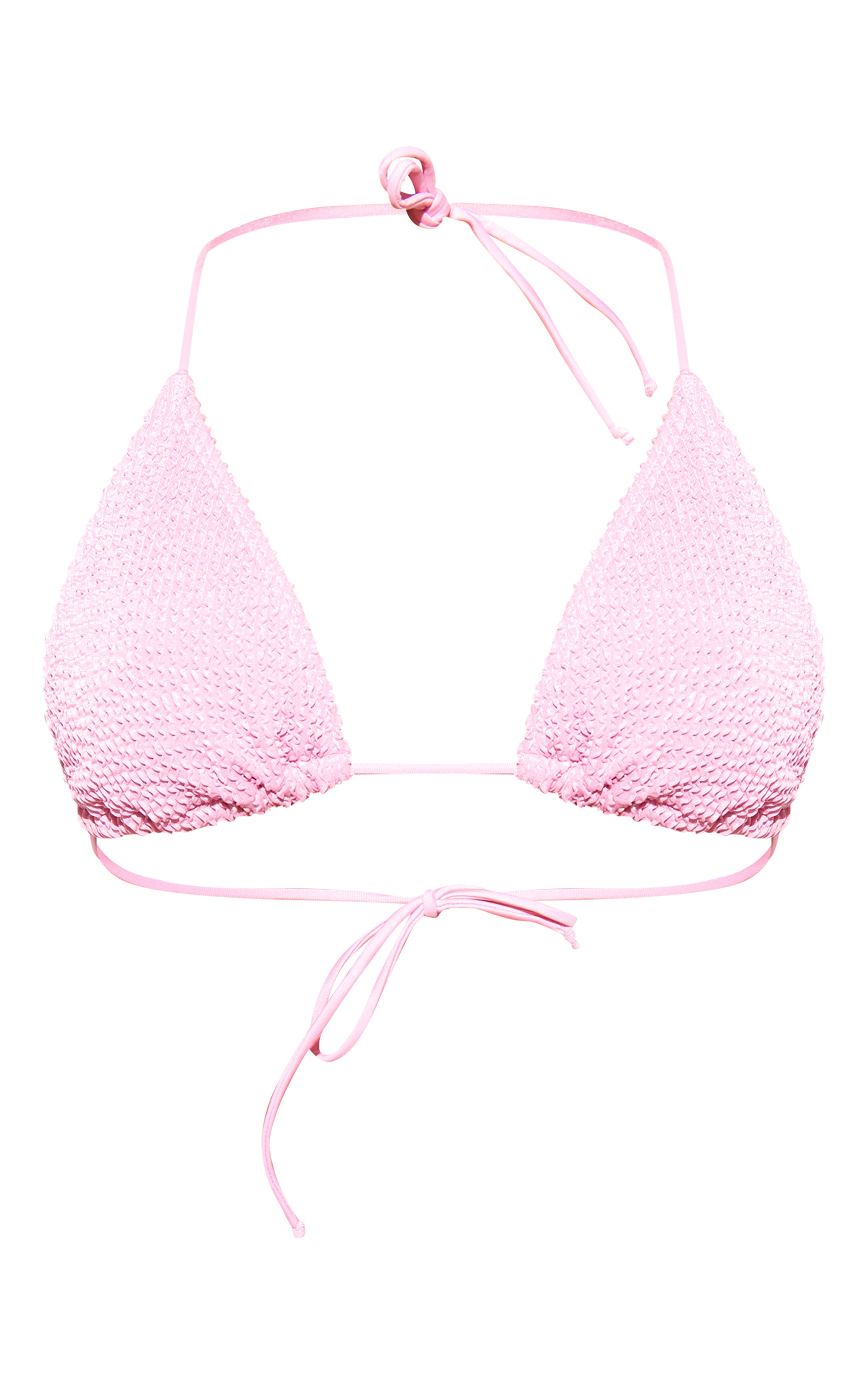 Pink Crinkle Triangle Bikini Top image 1