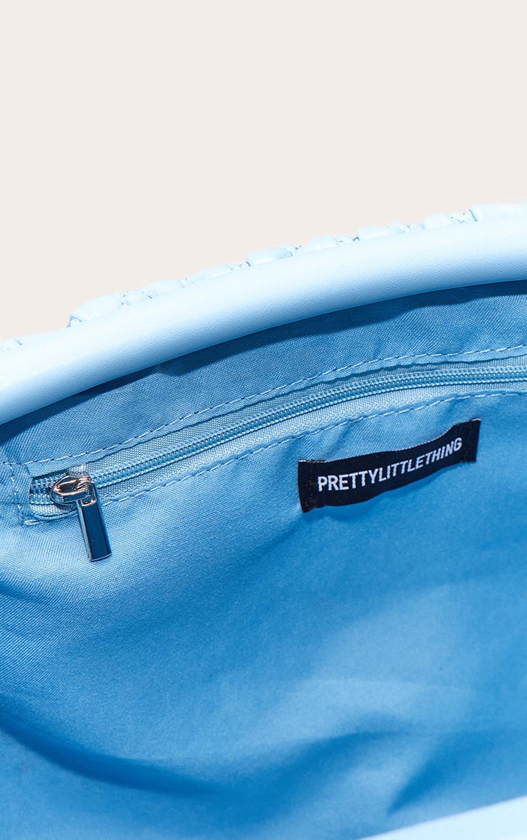 Powder Blue Soft PU Weave Clutch Bag image 5