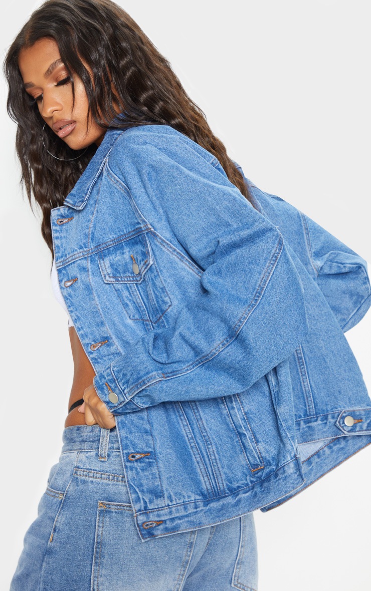 ruched shoulder denim jacket