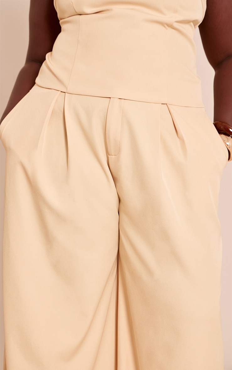 Plus Lemon Woven Tailored Pleated Wide Leg Pants image 4