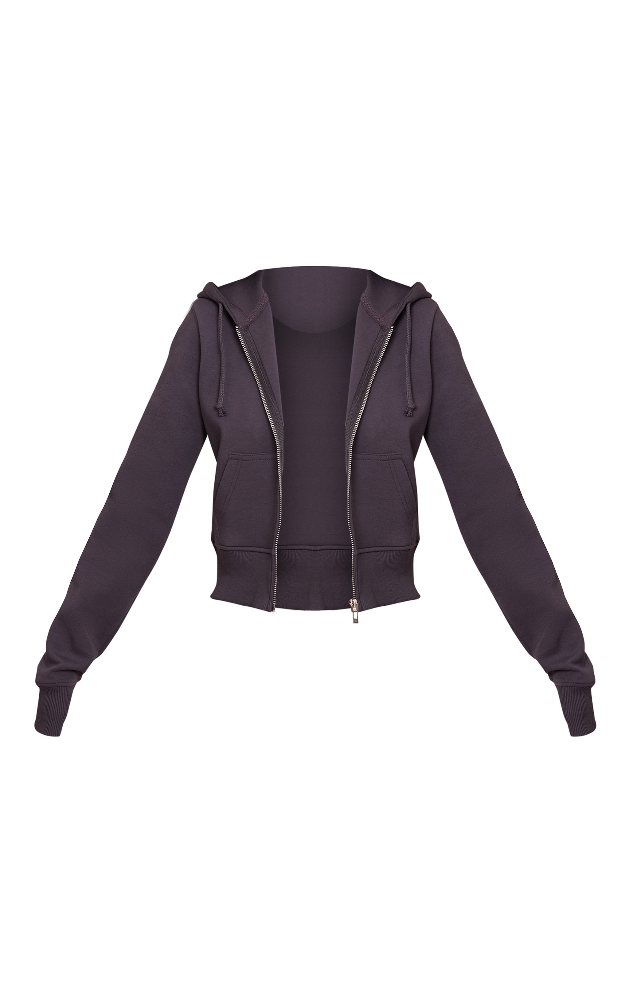 Petite Navy Fitted Zip Up Cropped Hoodie  image 5
