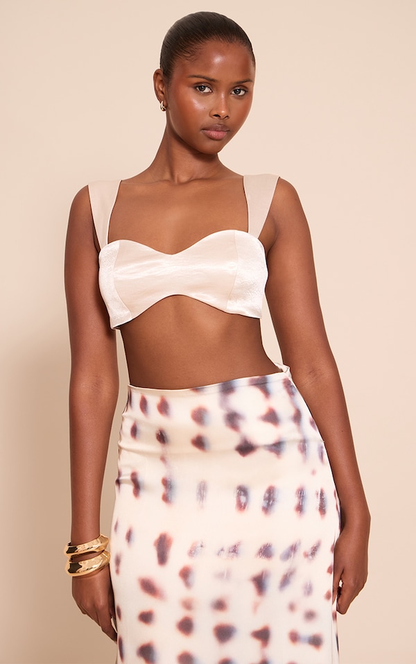 Champagne Hammered Satin Bralette