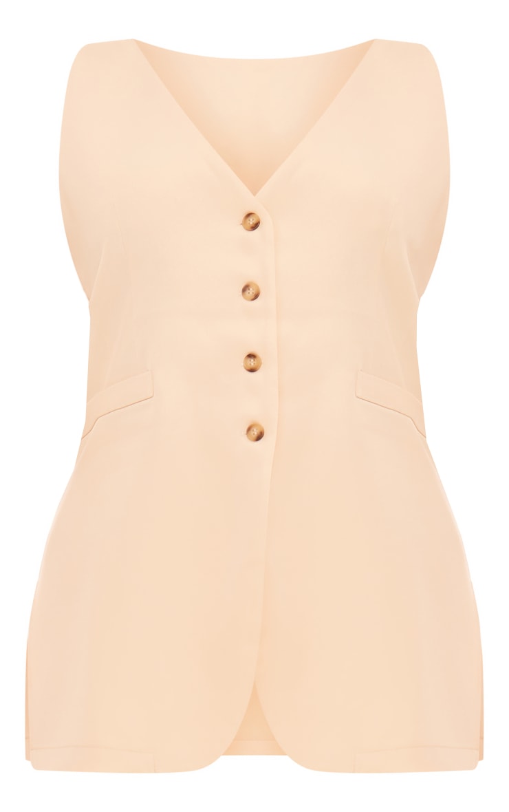 Stone Tailored Woven Oversized Longline Vest image 5