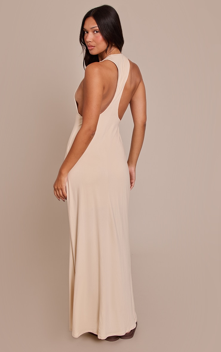Cream Soft Touch Scoop Neck Maxi Dress image 2