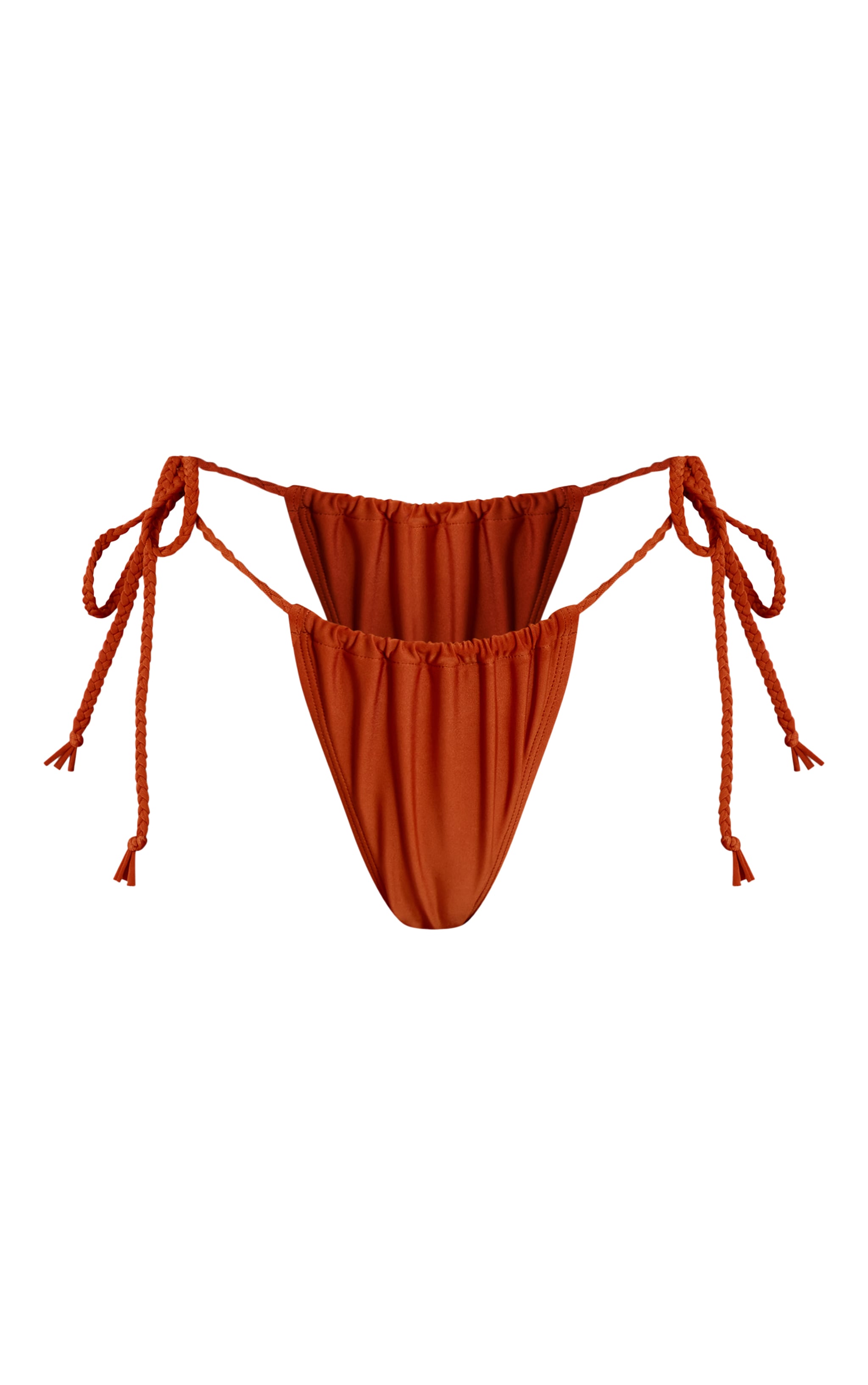 Rust Plaited Tanga Thong Bikini Bottoms image 5