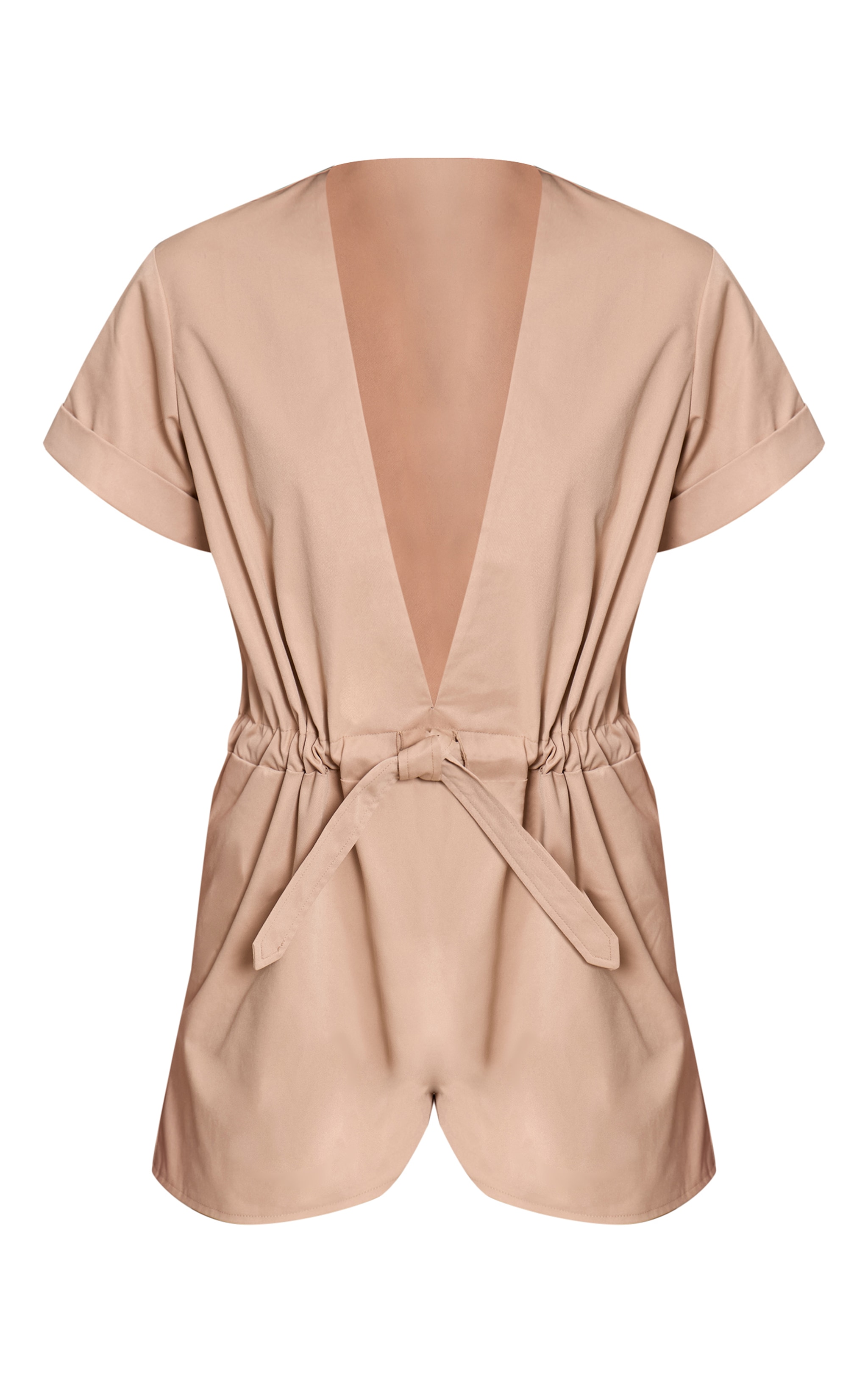 Beige Utility Tie Belt Playsuit image 5
