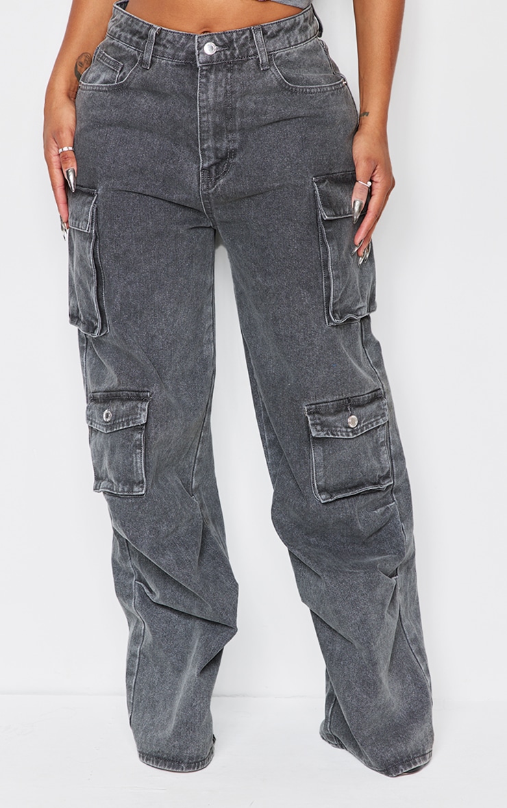 Shape Charcoal Wash Denim Pocket Cargo Jeans | Shape