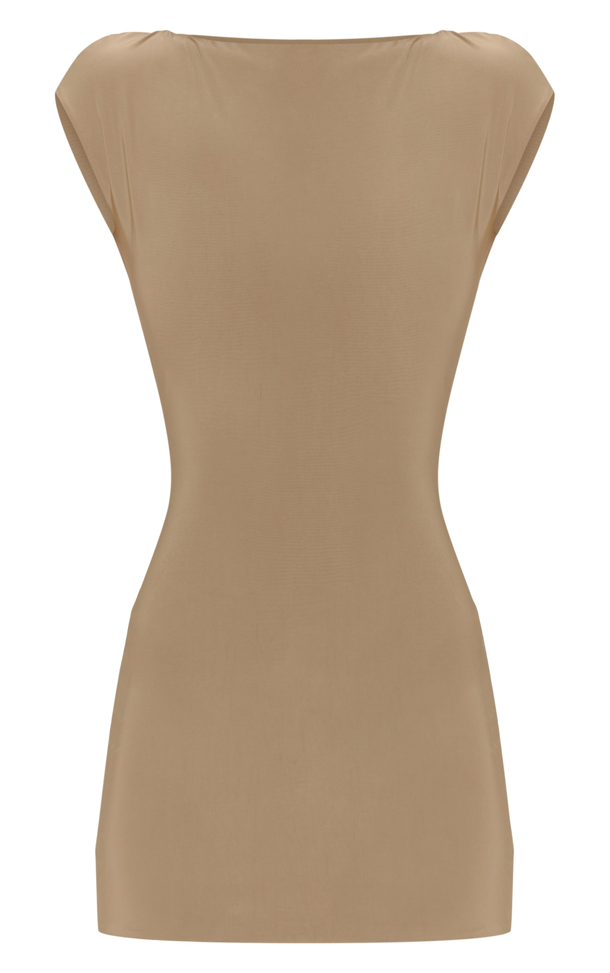 Golden Olive Slinky Draped Asymmetric Open Back Bodycon Dress image 5