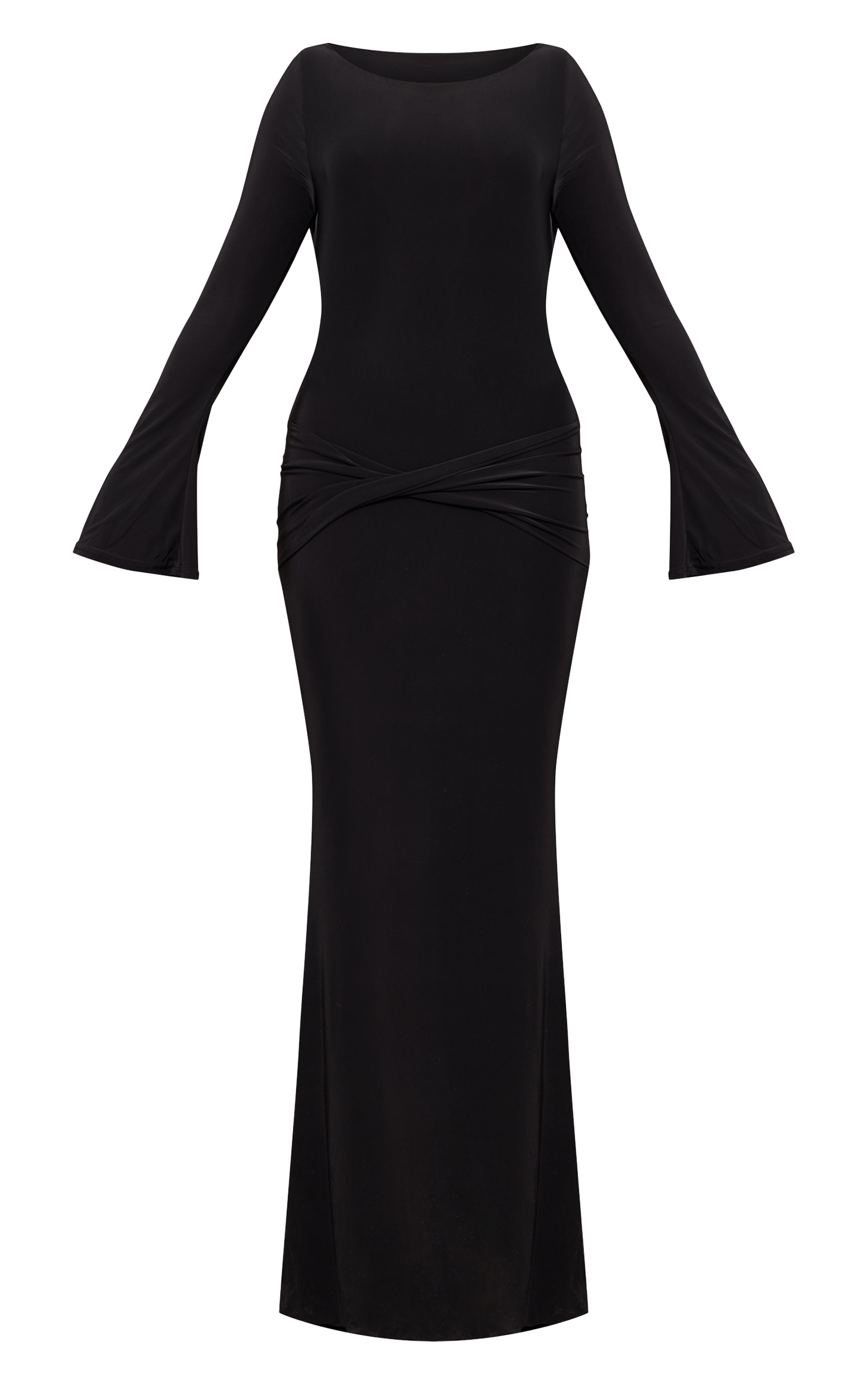Black Double Slinky Twist Detail Maxi Dress image 5