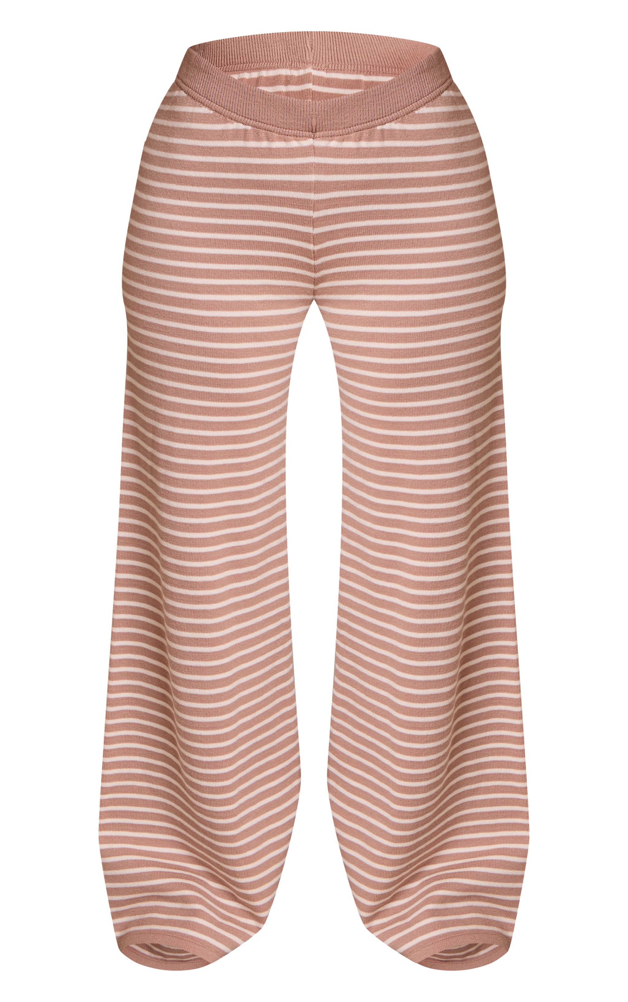 Petite Beige Striped Knitted Pants image 5