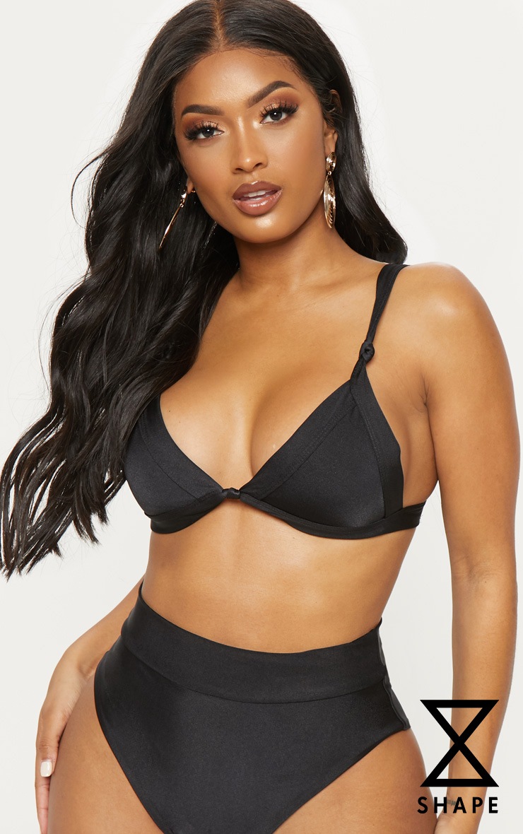 Shape - Haut de maillot de bain noir à petits noeuds