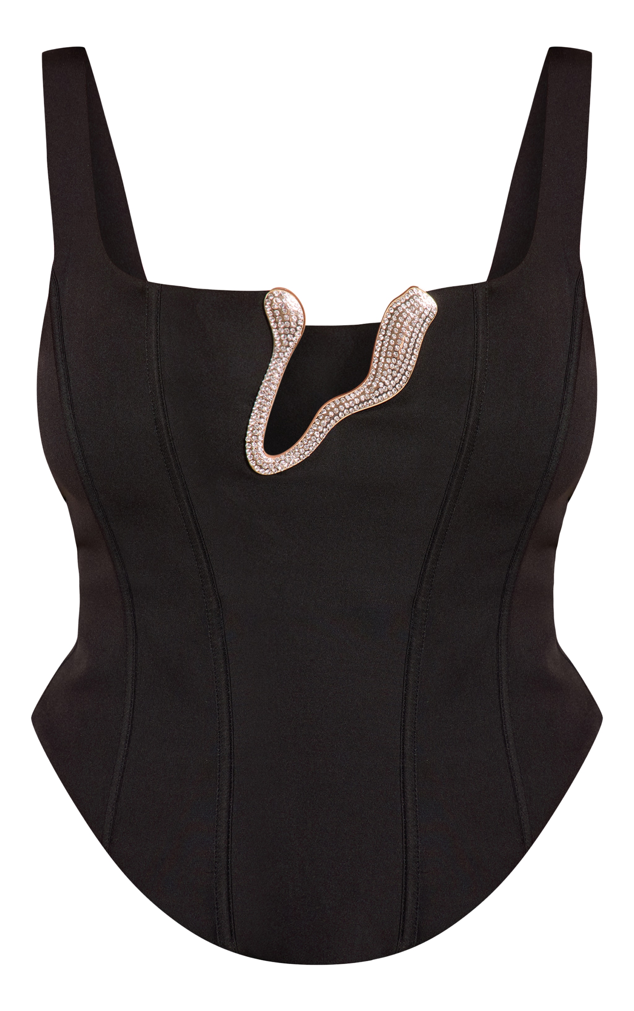 Shape Black Diamante Wave Trim Corset Top image 5