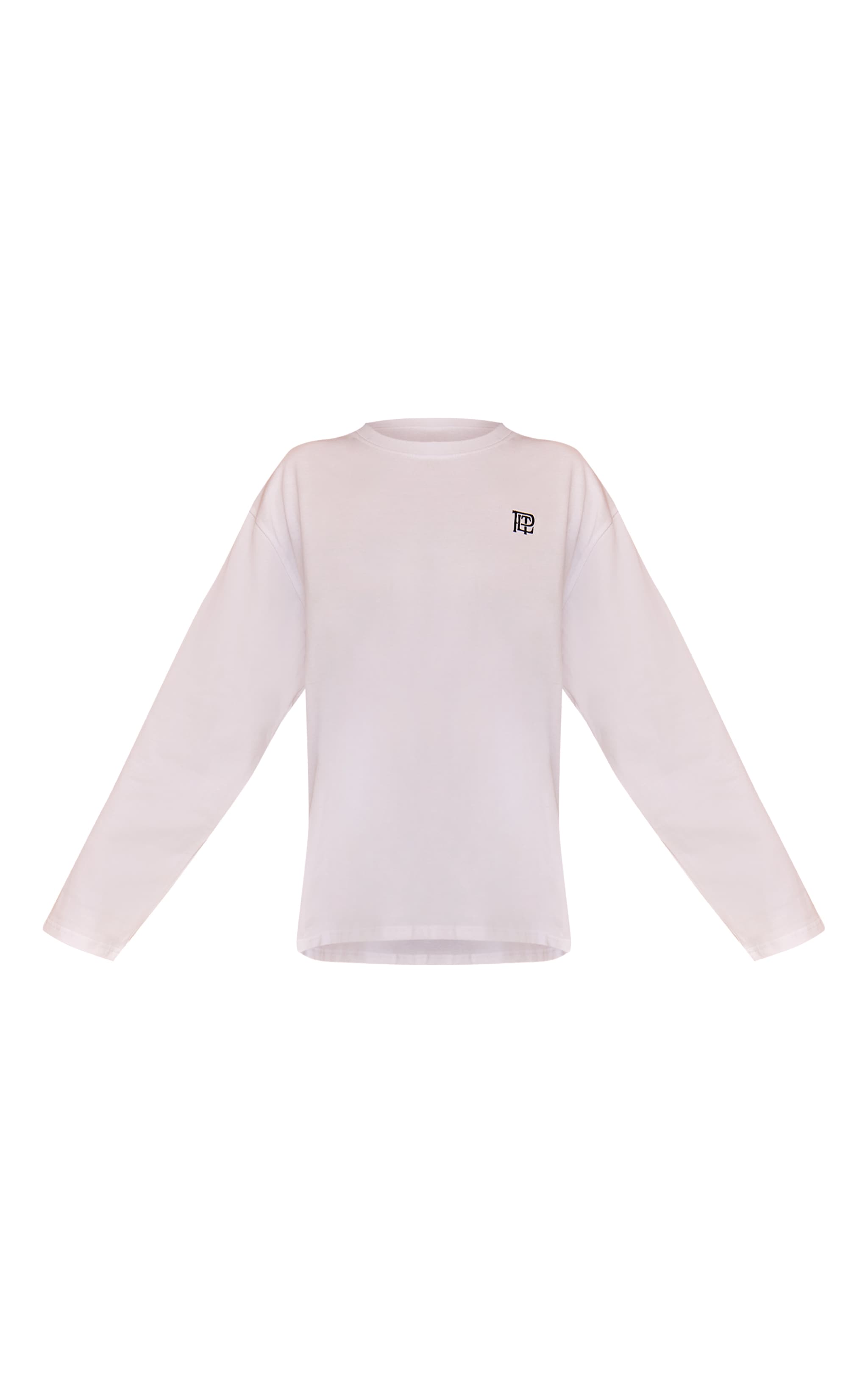 White Oversized Embroidered T-Shirt image 5