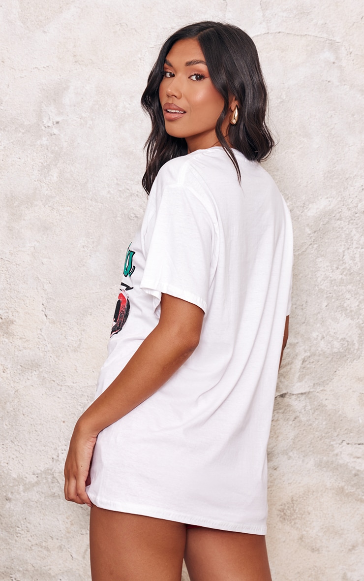 White Car Graphic Oversized T Shirt image 2