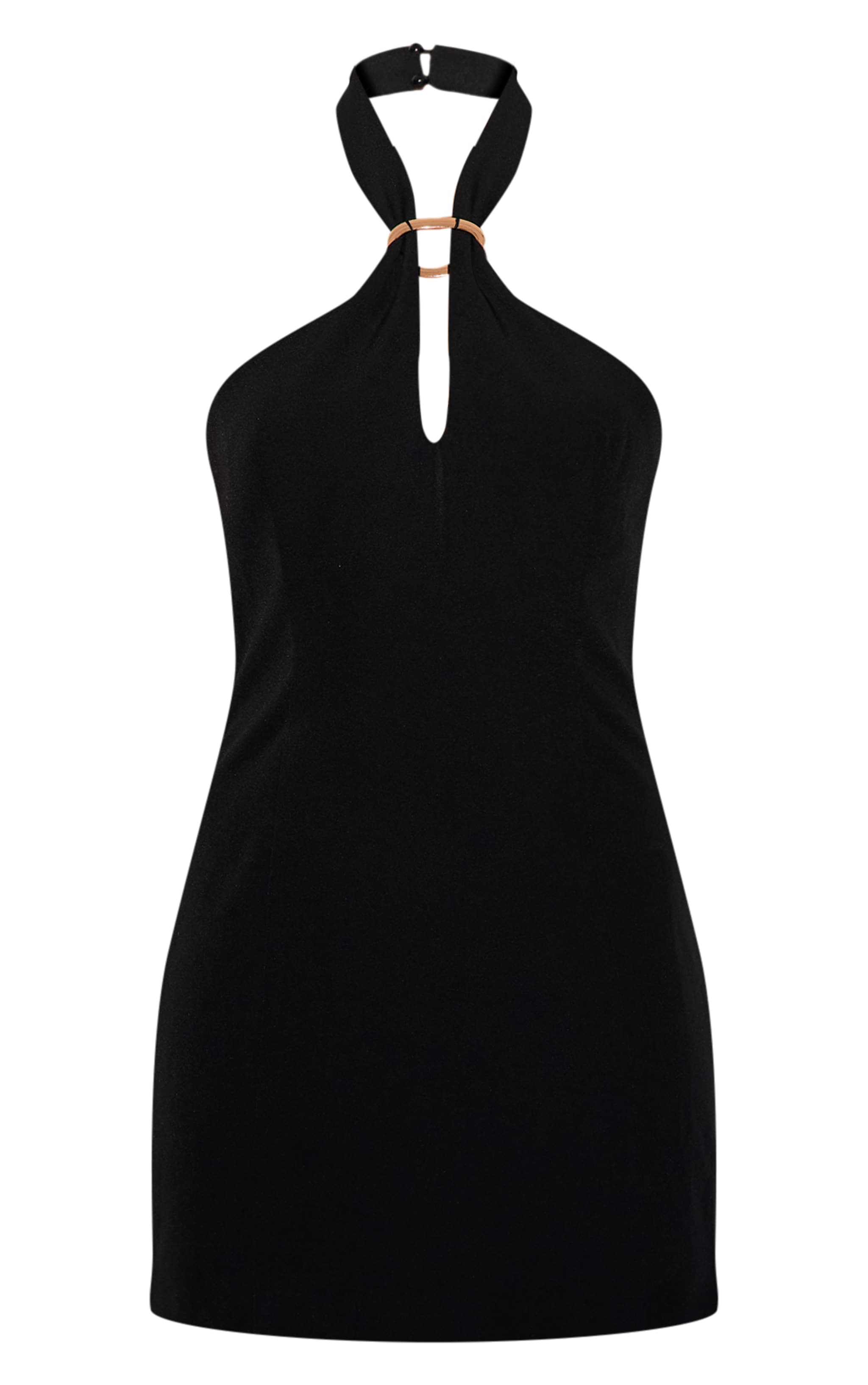 Black Woven Trim Detail Mini Dress image 5