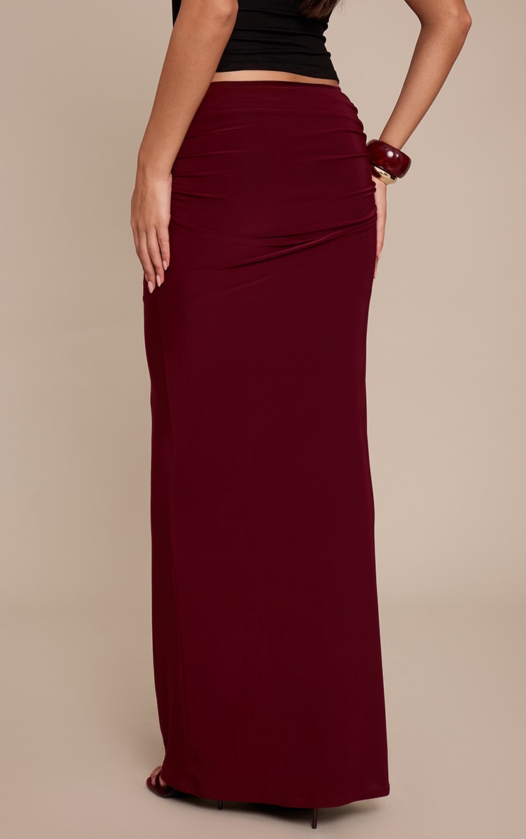 Plum Lace Underlay Double Slinky Cowl Maxi Skirt image 3