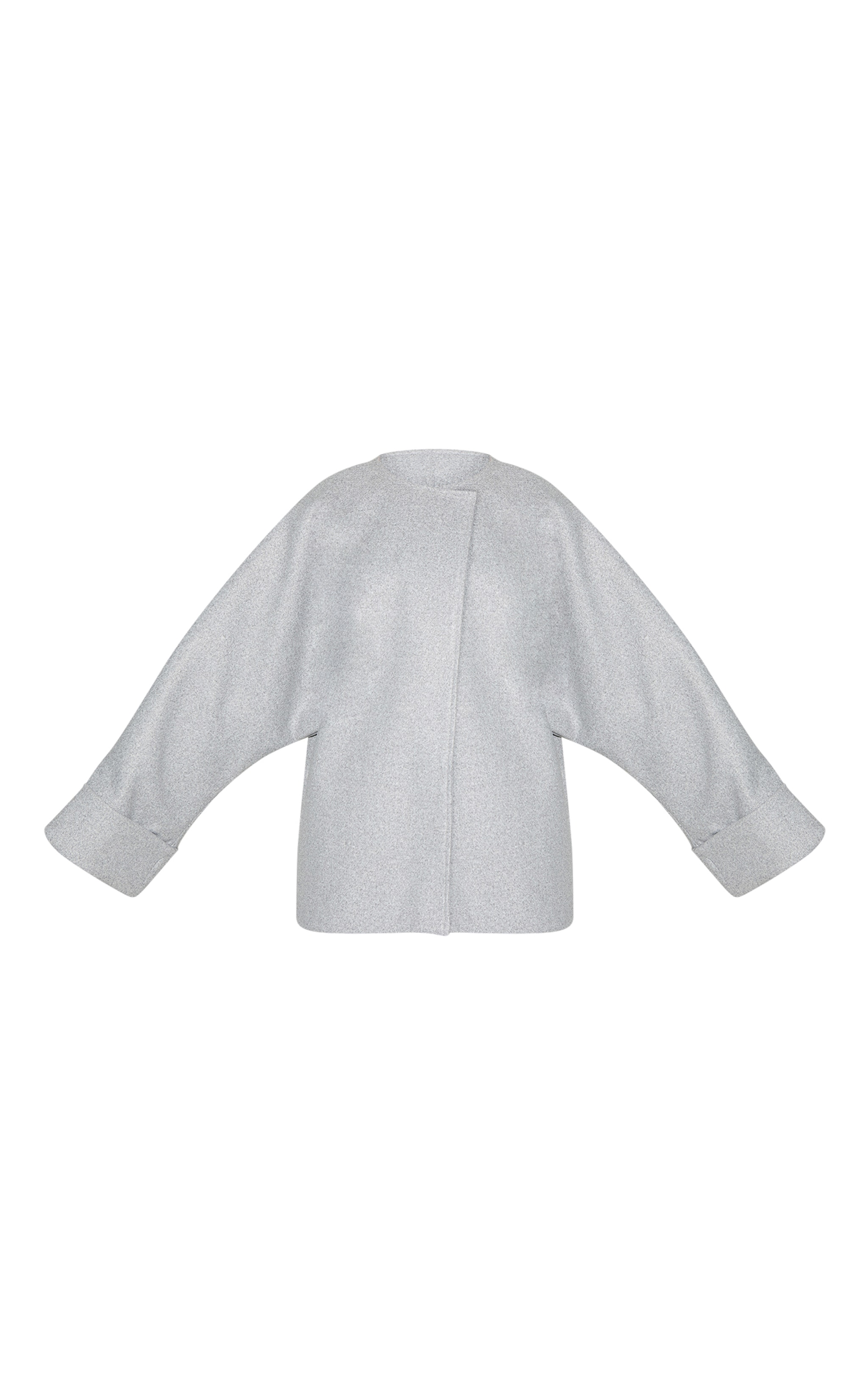 Grey Wool Look Batwing Jacket image 5