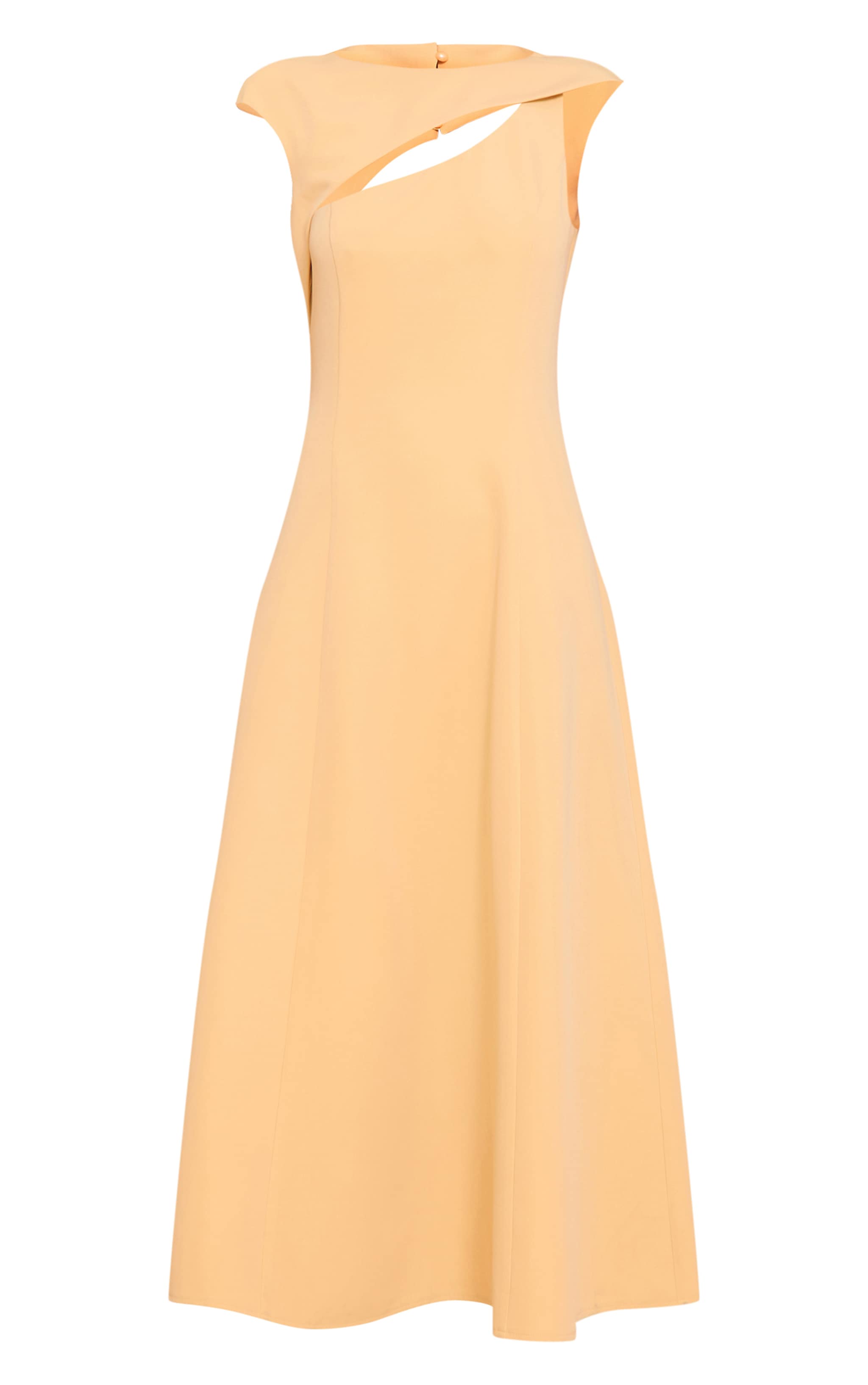 Butter Yellow Asymmetric Cut Out Detail Maxi Dress image 5