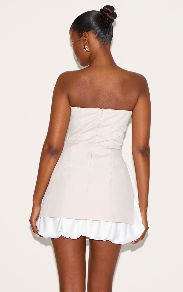 Robe de tailleur bustier droite argile à ourlet bouffant image 2