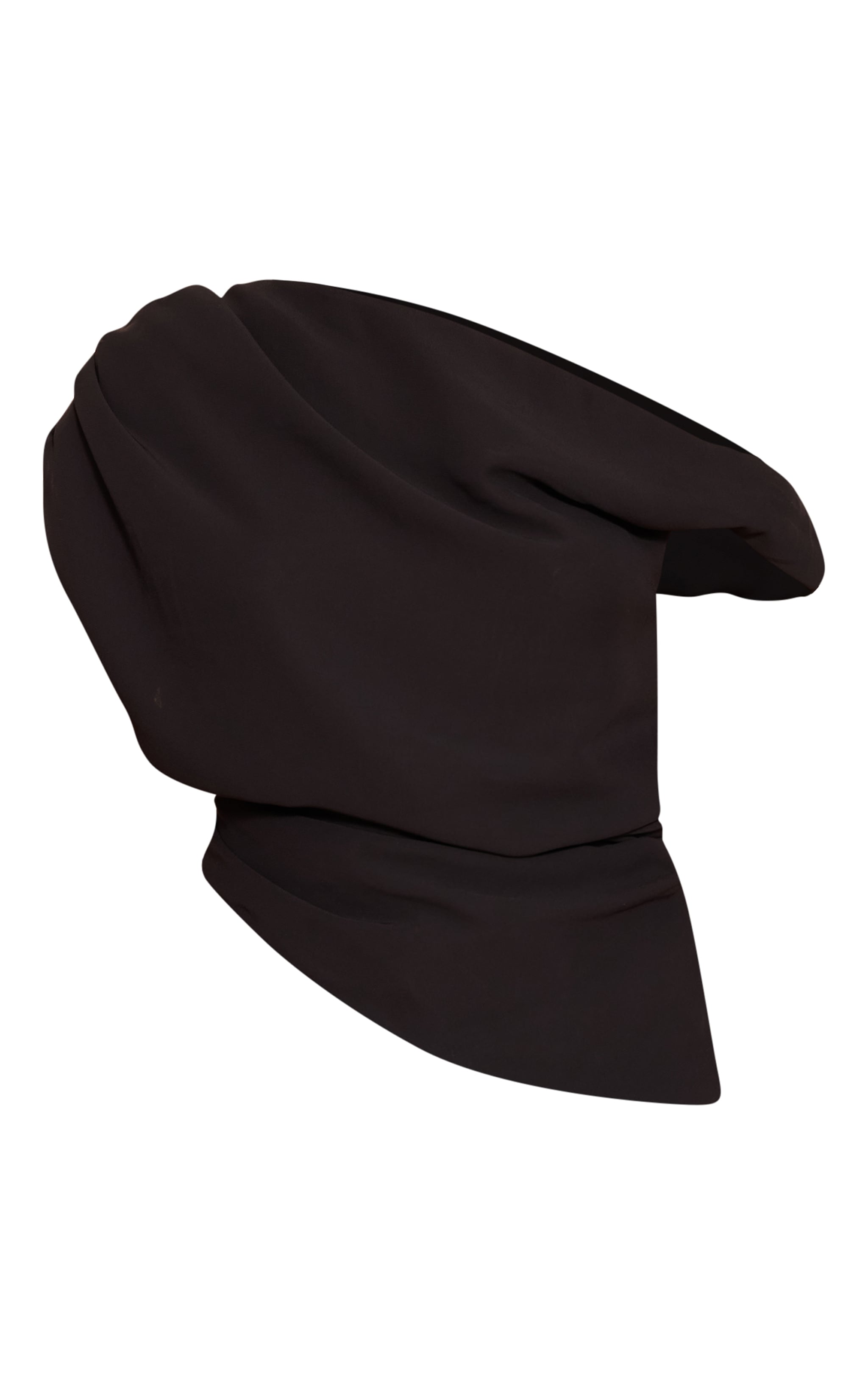 Black Chiffon Asymmetric Drapey Long Top image 5