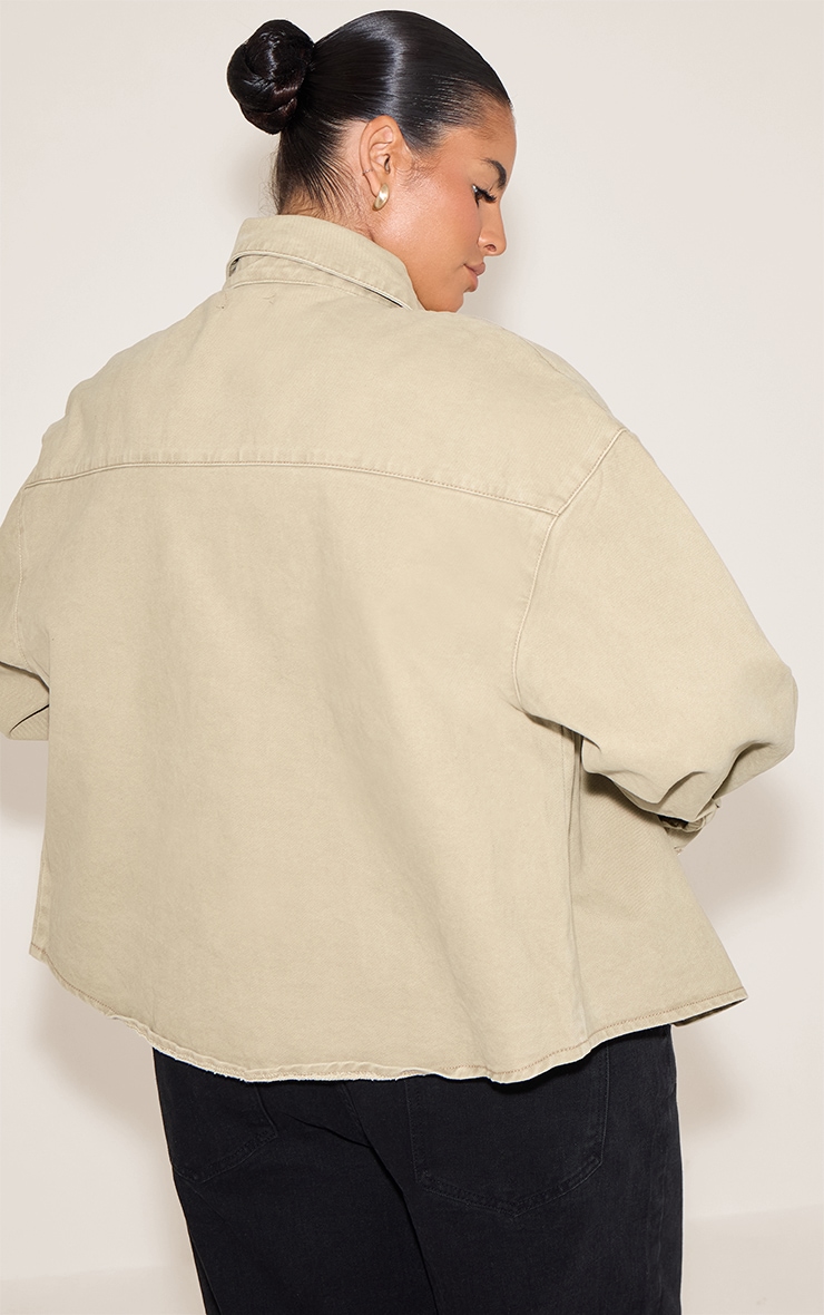 Plus Sand Balloon Sleeve Denim Shirt image 2