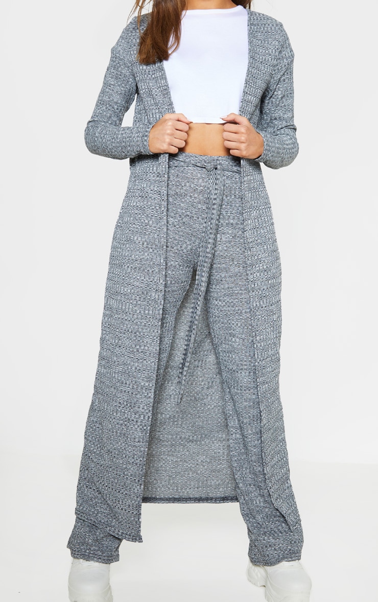 Grey Knitted Maxi Cardigan image 5