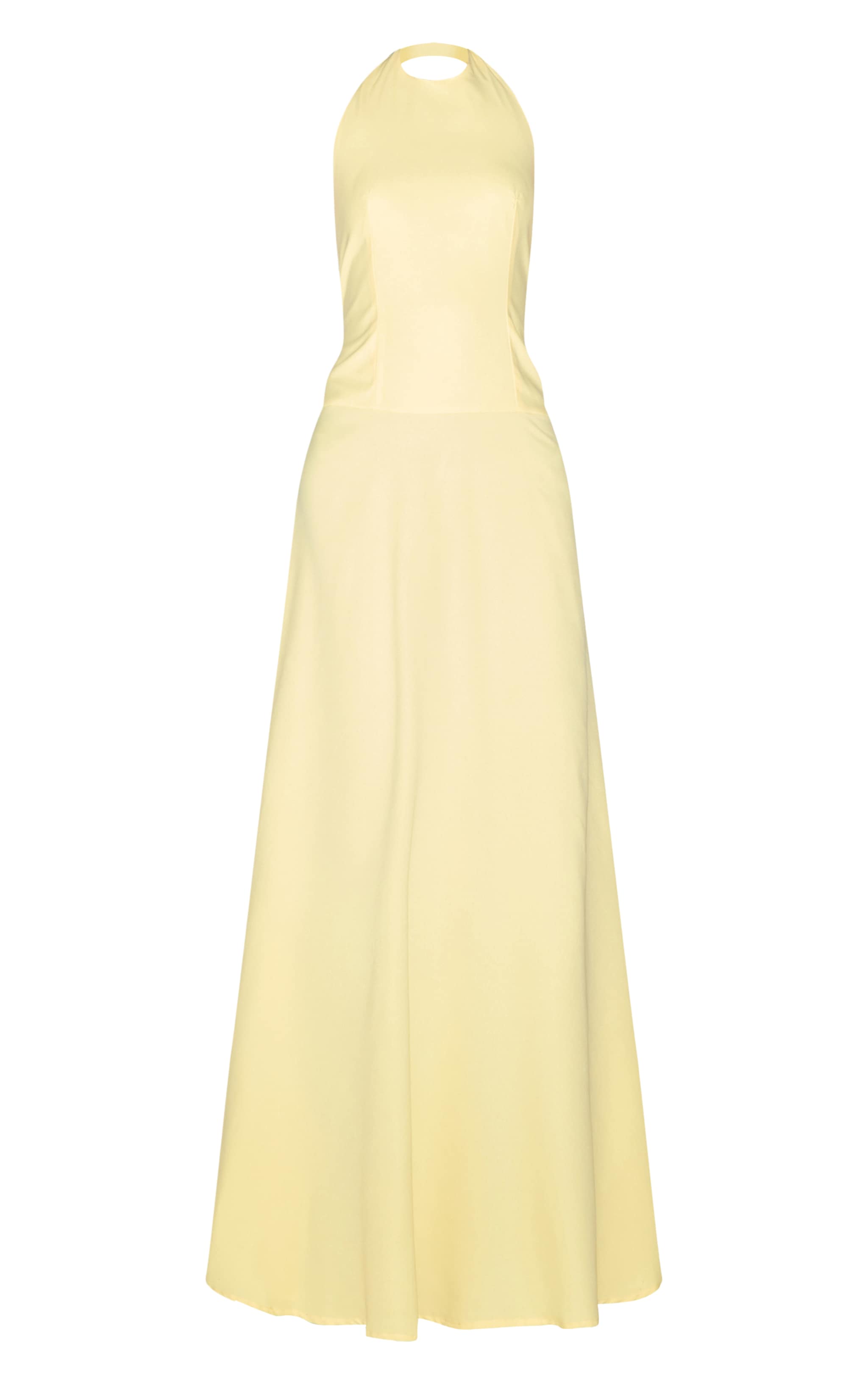 Lemon Tailored Halterneck Maxi Dress image 5