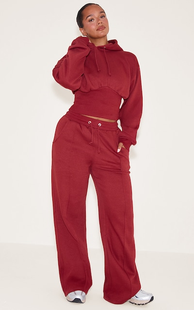 Shape Rosewood Sweat Seam Detail Wide Leg Sweatpants