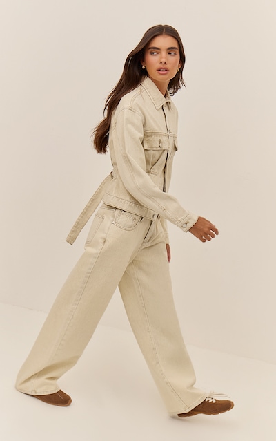 Light Stone Dip Front Straight Leg Jeans