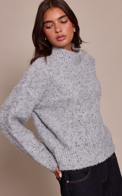 Grey Marl Oversized Jumper