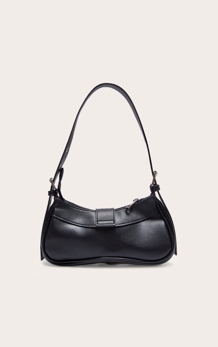 Black PU Eyelet Buckle Shoulder Bag image 3